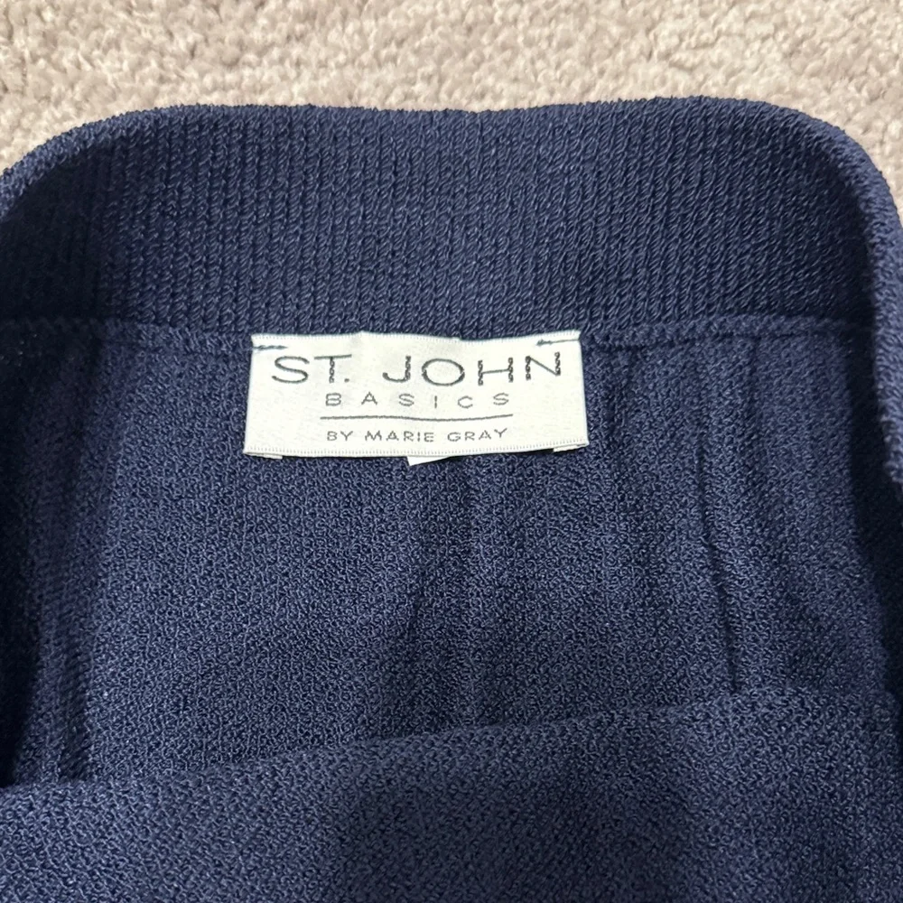 St. John Santana Knit Navy Skirt